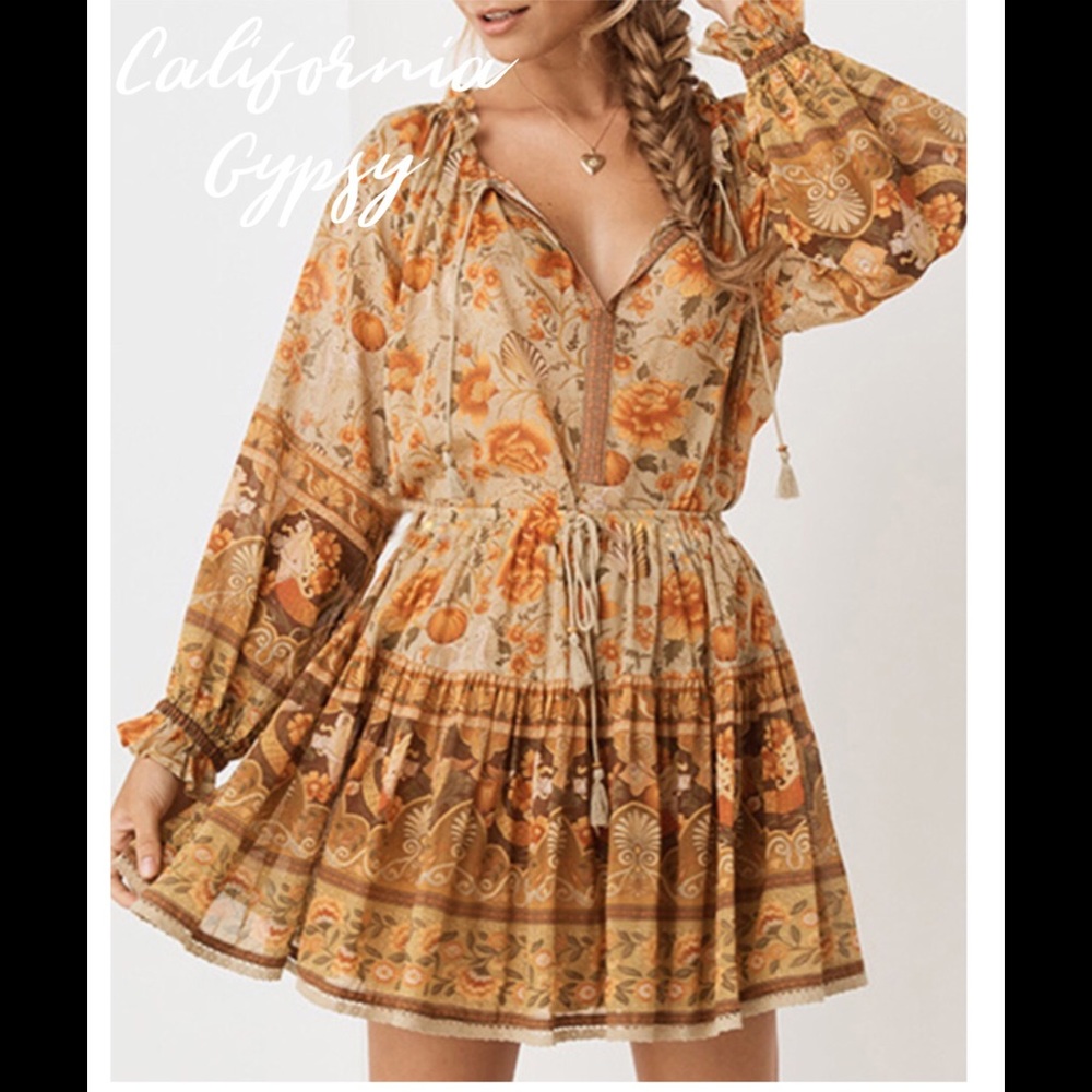Seashell Gypsy boho floral tassel dress - Picture 6 of 16